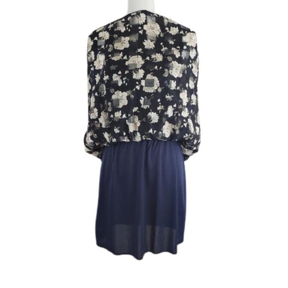 A’Gaci Blue Floral Mesh Fit & Flare Dress – Girl's Size Large - Picture 5 of 10